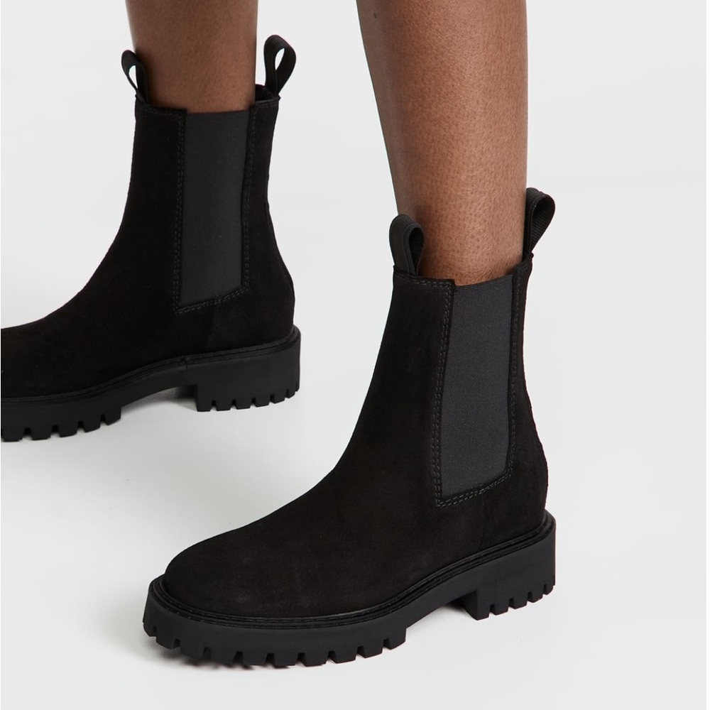 LAST Black Suede Daze Chelsea Boots Size 39
